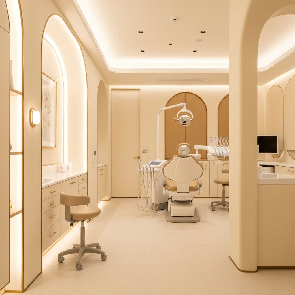 Interior elegante da clínica Lumen Dental Studio